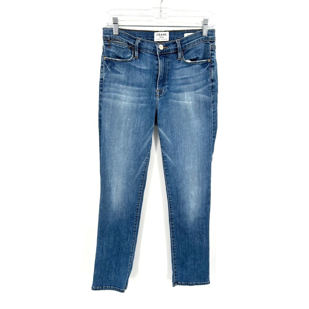FRAME Women's Le High Rise Straight Leg Blue Denim Casual Jeans Size 28
